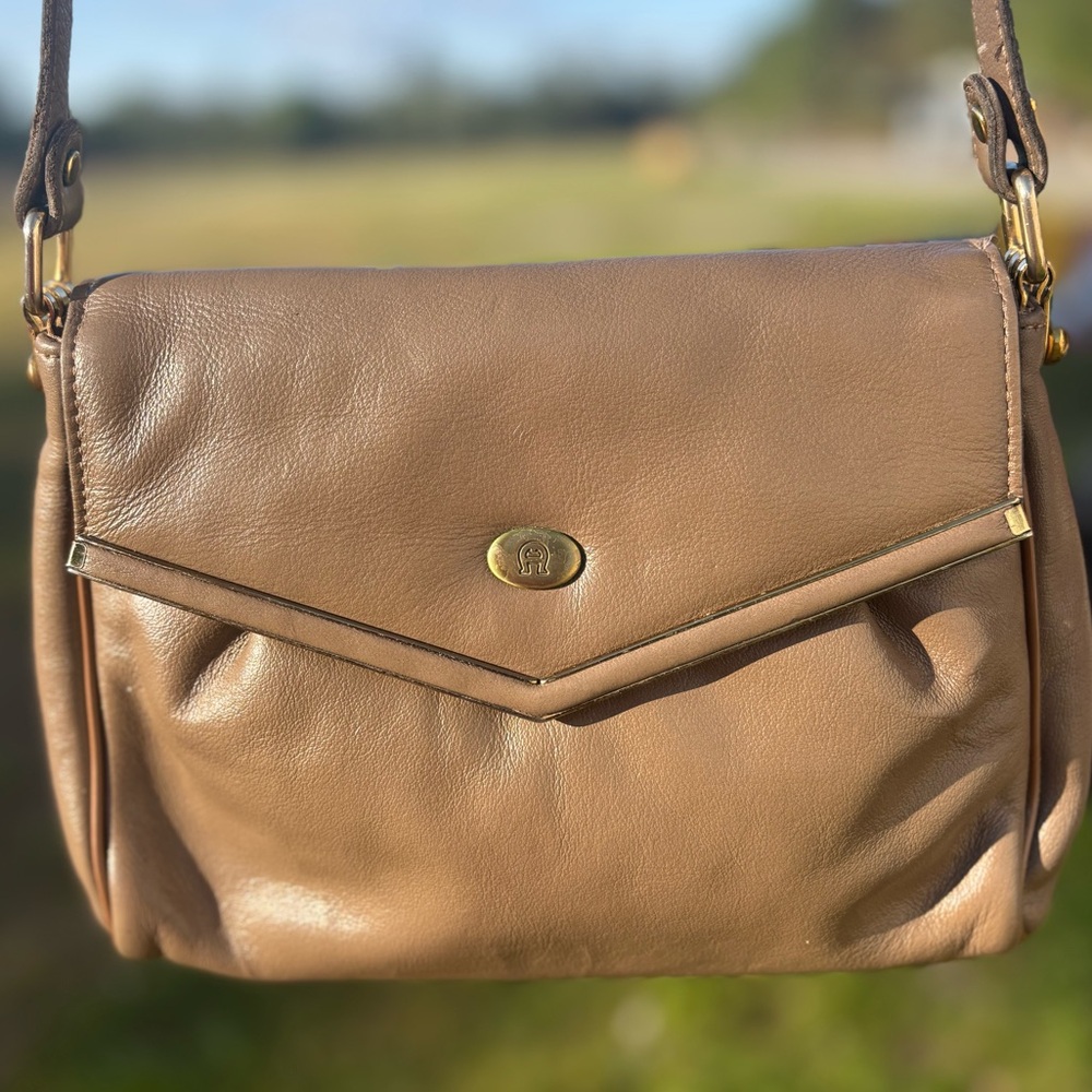 Etienne Aigner Brown Leather Crossbody Bag